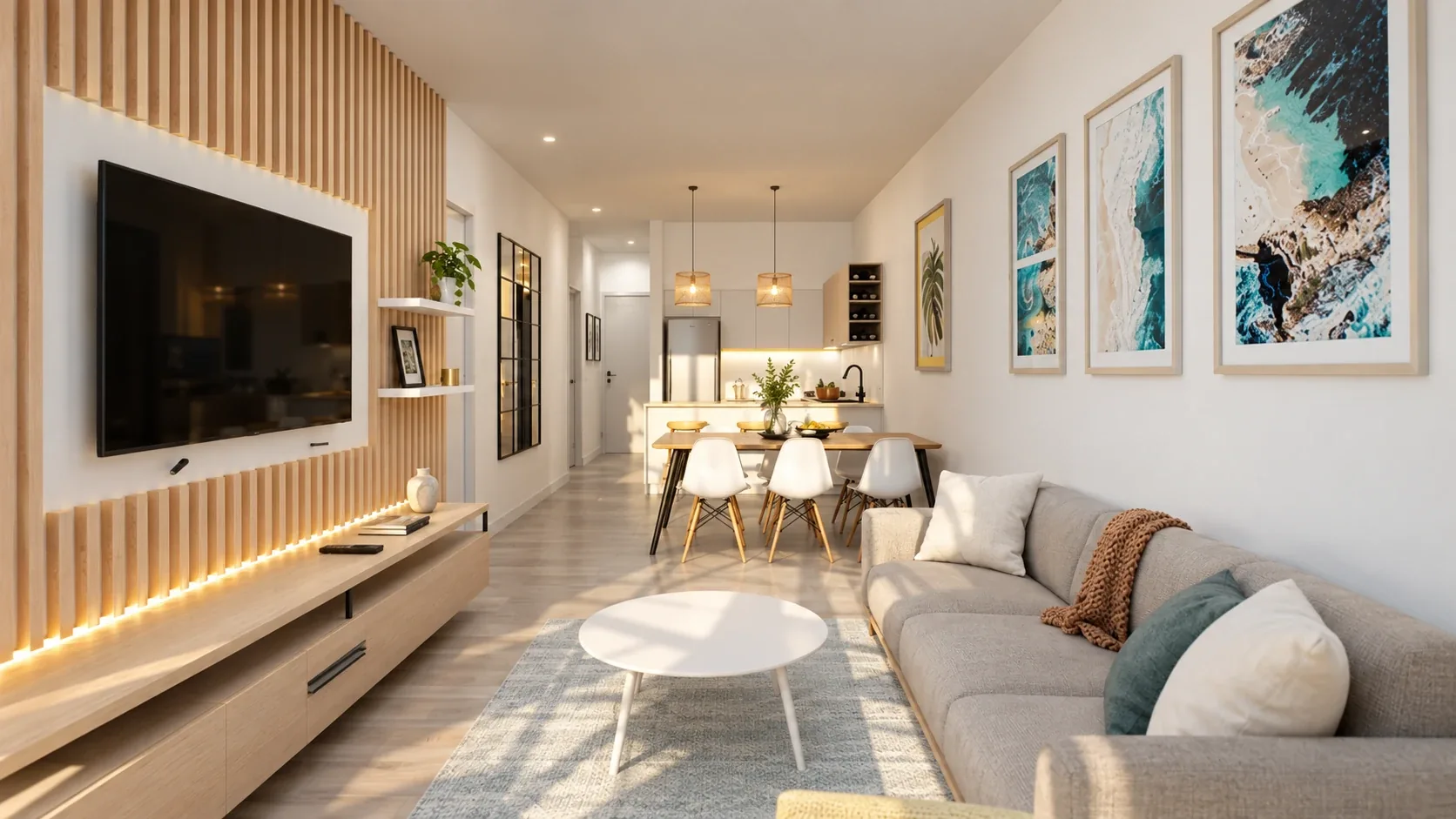 CORALINA — Sala y comedor de ambiente abierto