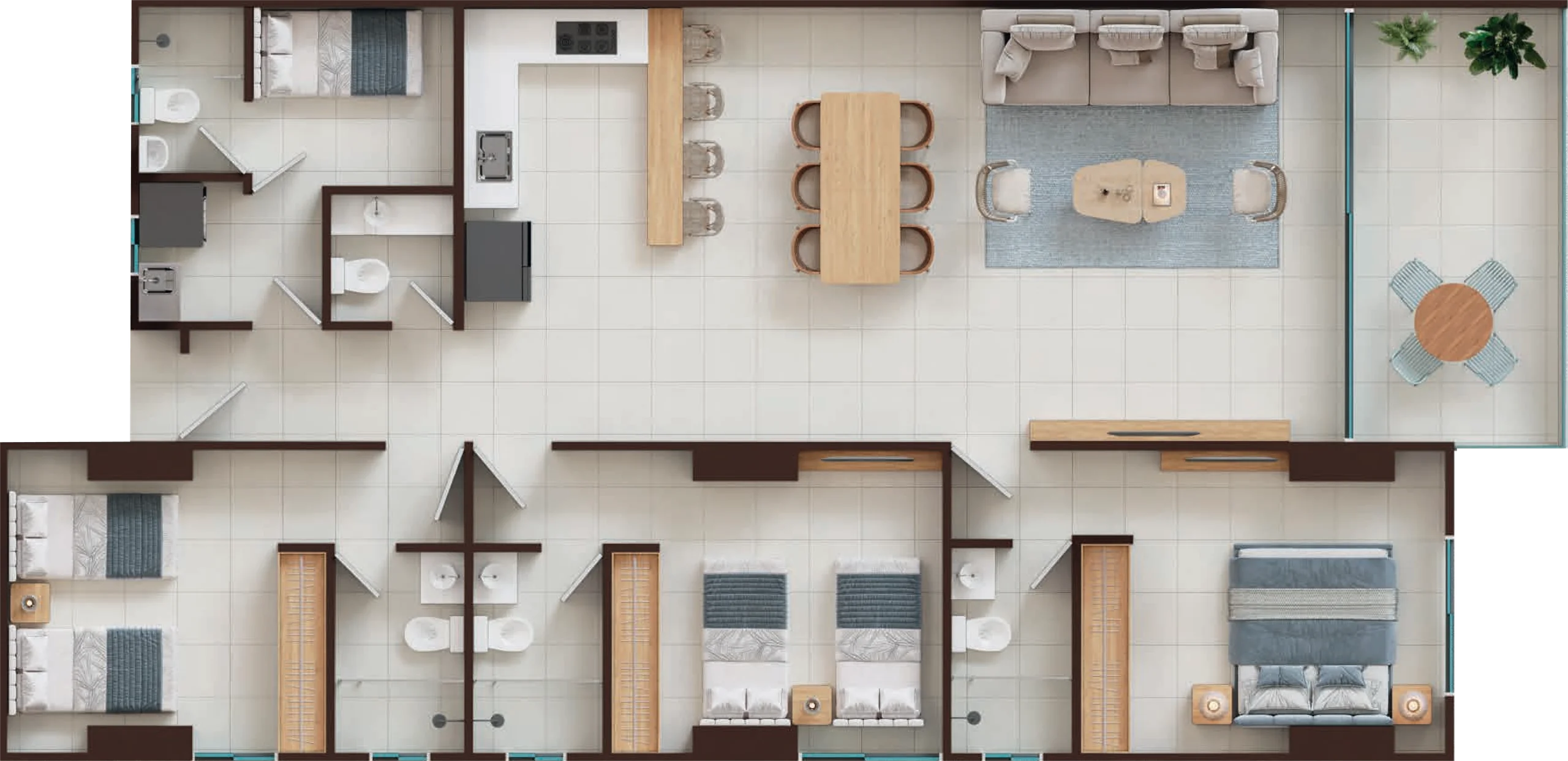 PORTO MARINE — Plano del apartamento 04 · 144 m²