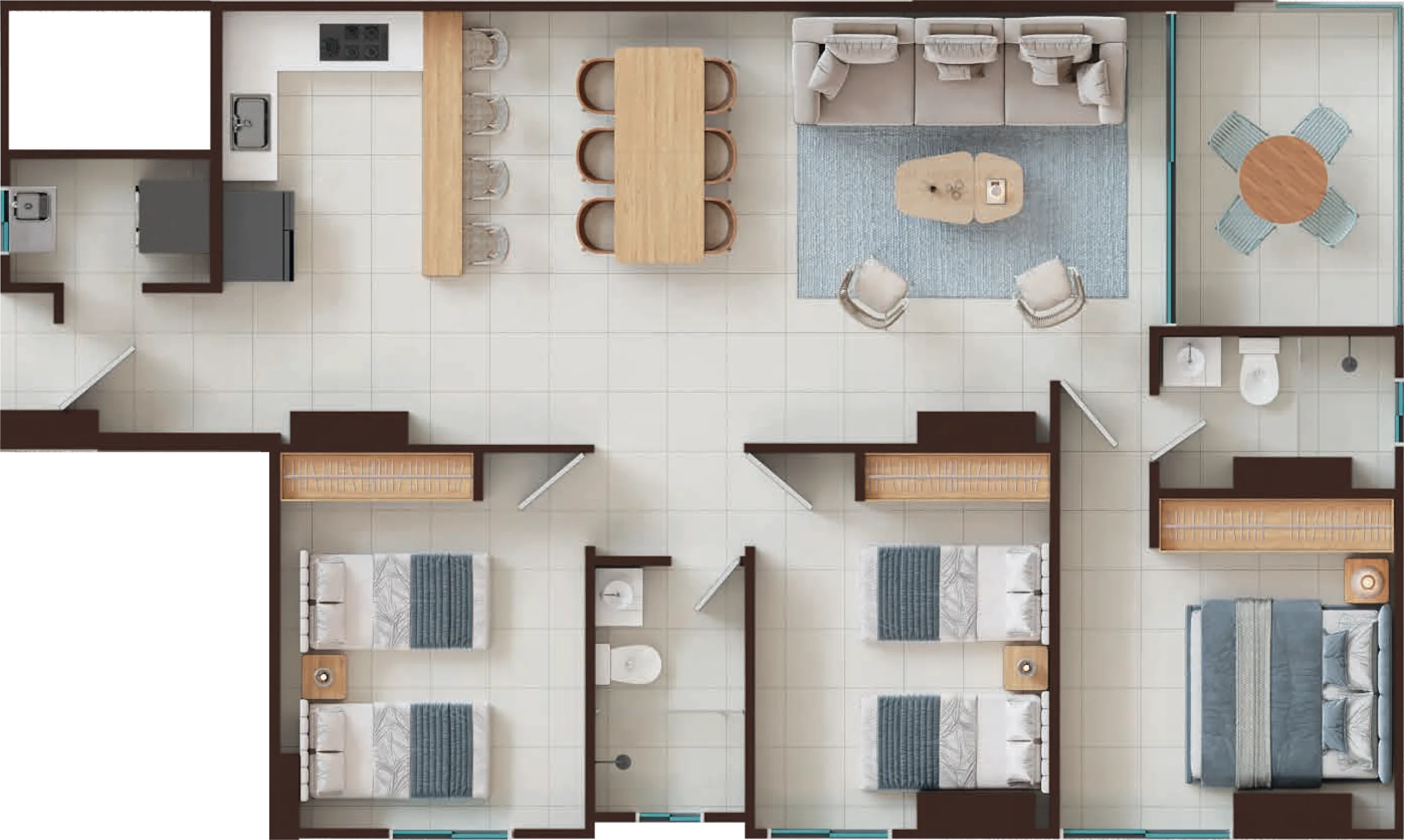 PORTO MARINE — Plano del apartamento 05 · 105 m²