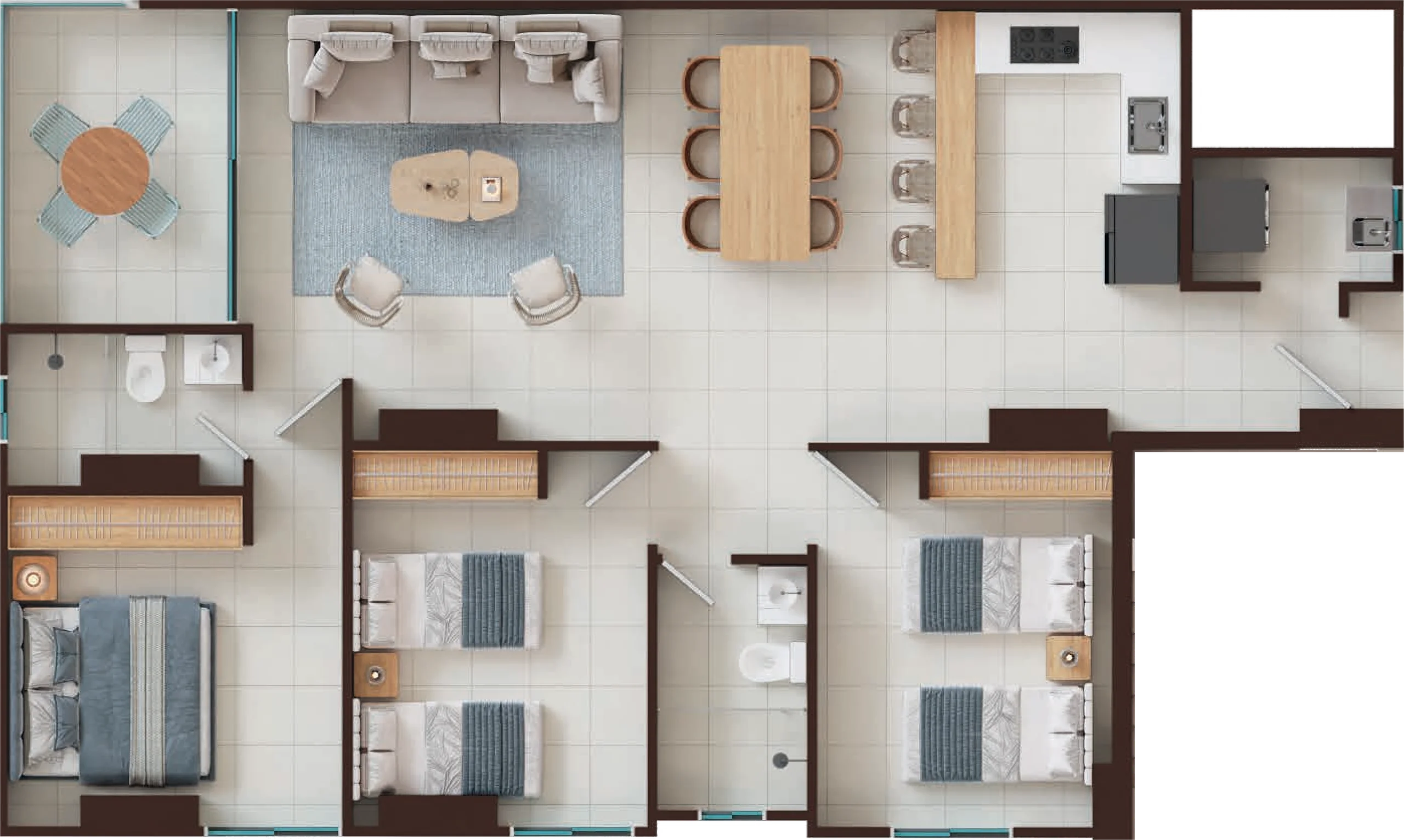 PORTO MARINE — Plano del apartamento 06 · 105 m²