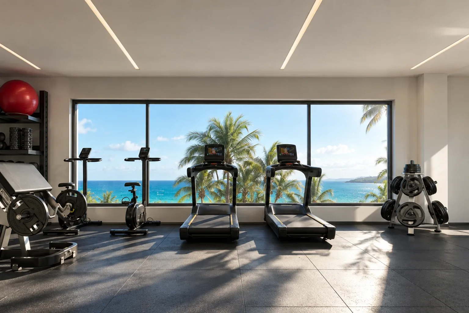 PORTO MARINE — Gimnasio panorámico con vista al mar